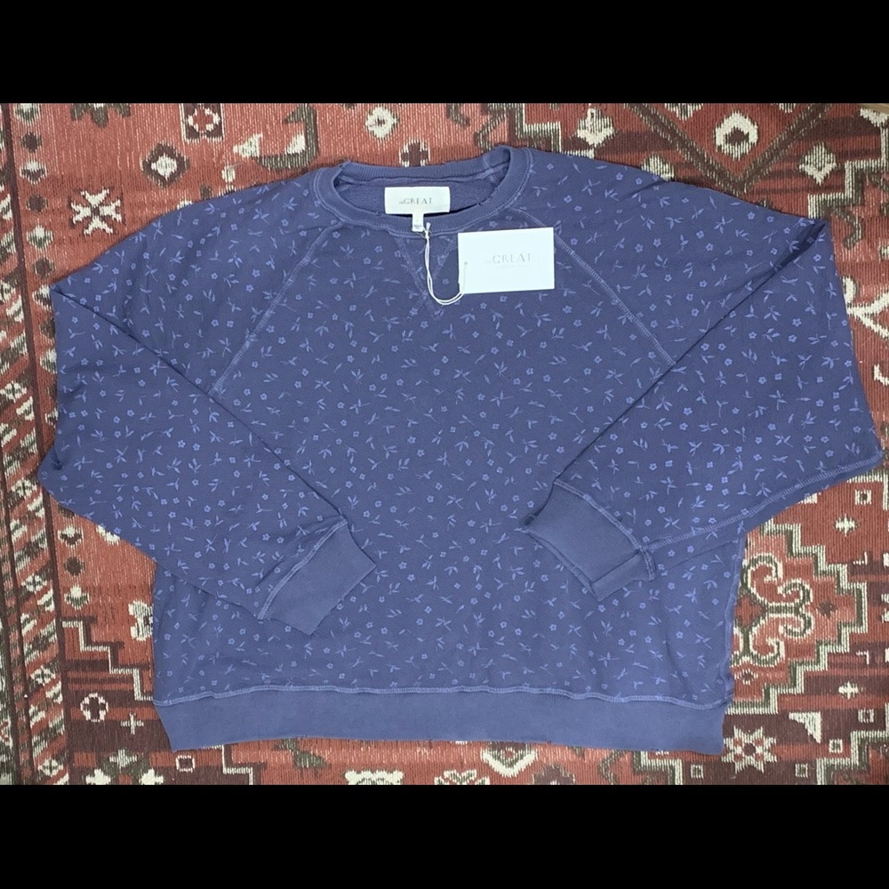 The Great. Ditsy floral slouch sweatshirt size M